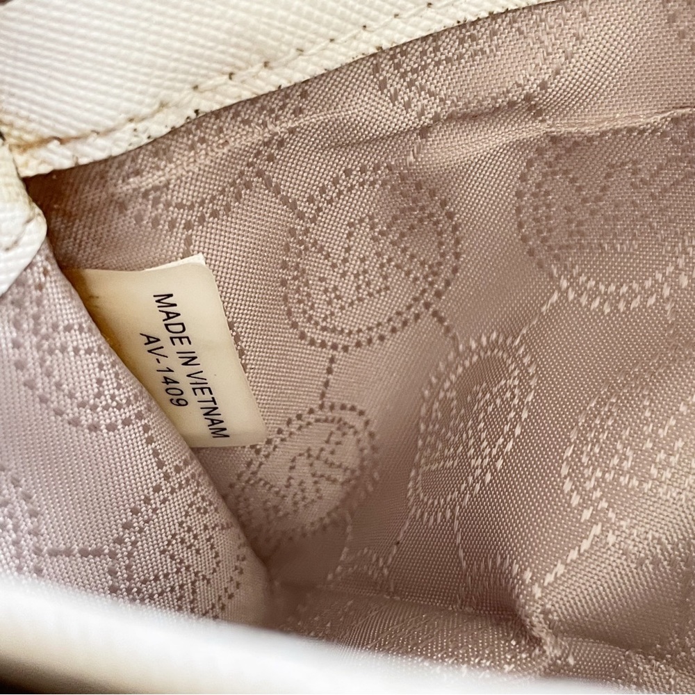 Michael Kors monogram white canvas long trifold snap wallet - Picture 7 of 7